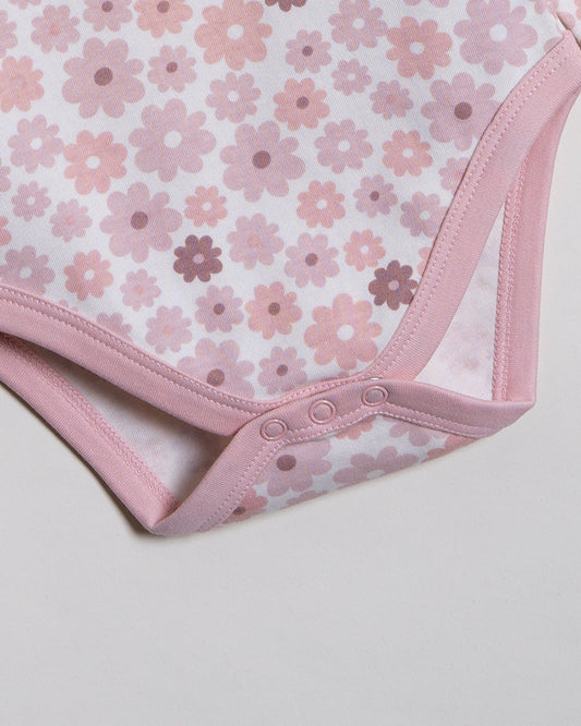 Twingle 100% Organic Cotton Bodysuits-Envelope Neck for Easy Dressing-Nickel Free Snaps-Long Sleeves-Solid-Pastel Pink & White-Pack of 2-For Infants