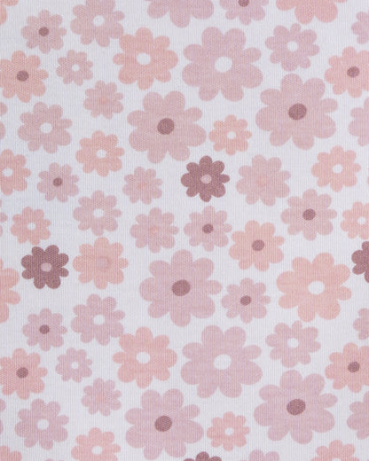 Twingle 100% Organic Cotton Baby Bodysuit-Long Sleeves-Nickel Free Snaps-Pastel Pink-Floral Print-For Infants