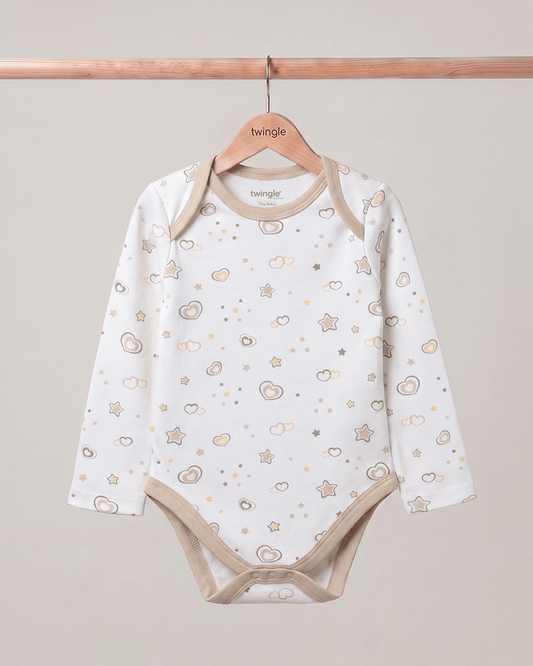 Twingle 100% Organic Cotton Bodysuits-Envelope Neck for Easy Dressing-Nickel Free Snaps-Long Sleeves-Solid-Pastel Pink & White-Pack of 2-For Infants