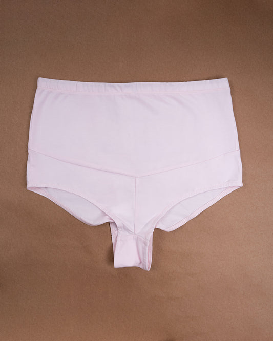 Wobbly Walk Over Belly Maternity Panty-100% Cotton-Barely Pink-For Pregnancy & Post Delivery Use