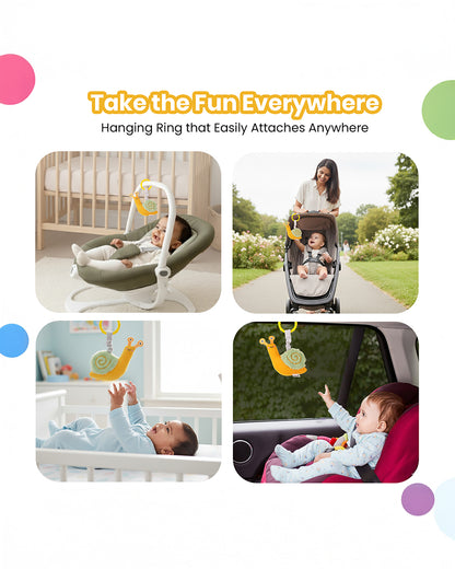 nuluv Snail Buddy Rattle Toy-Easy Attachment with Stroller & Crib-For 3M+