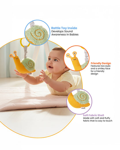 nuluv Snail Buddy Rattle Toy-Easy Attachment with Stroller & Crib-For 3M+