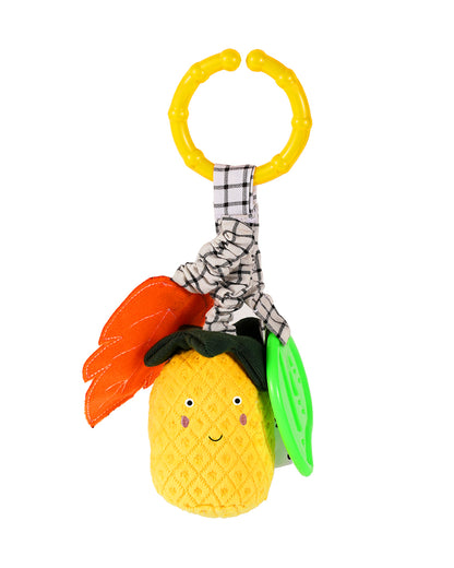 nuluv Pineapple Rattle Toy with Crinkle Sound-Easy Attachment with Stroller & Crib-For 3M+