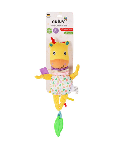 nuluv Jittery Musical Moo Soft Toy-Non Toxic-Plush Toy-3M+
