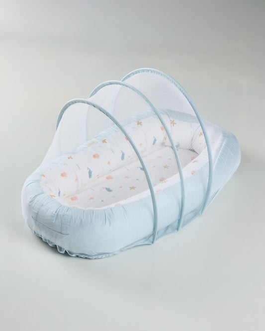 Aariro Cozy Nest Mosquito Net-Under the Sea-Organic Cotton-Newborn Bed-0-8M