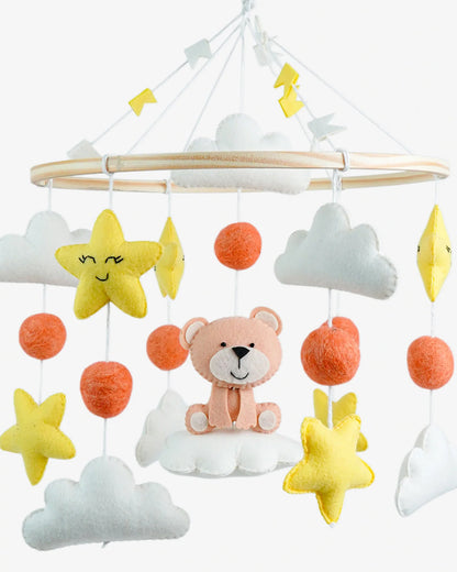 Babble Wrap Cot Mobile-Teddy's Twilight-Stimulates Baby's Visual Senses-For Calm Baby Sleep