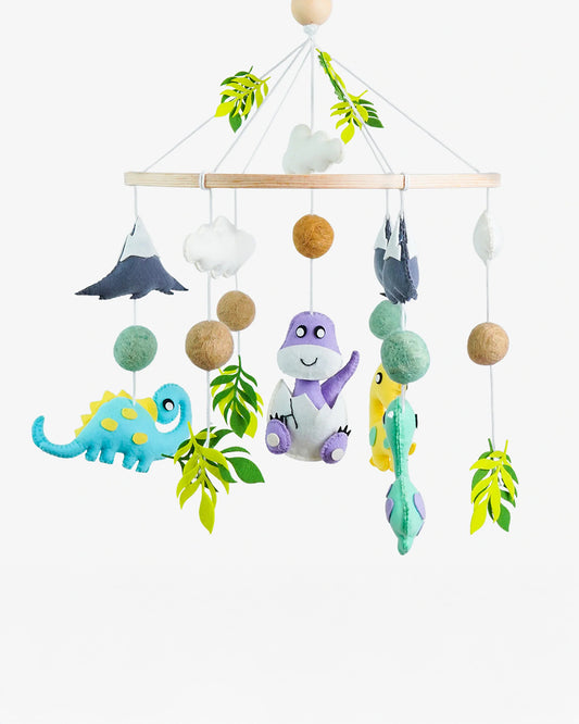 Babble Wrap Cot Mobile-Dino Doze-Stimulates Baby's Visual Senses-For Calm Baby Sleep