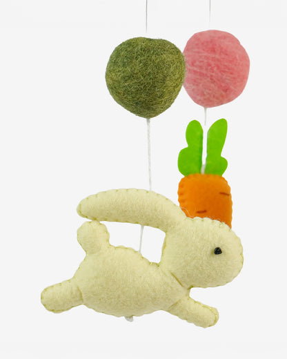 Babble Wrap Cot Mobile-Carrot Cruiser Bunny-Stimulates Baby's Visual Senses-For Calm Baby Sleep