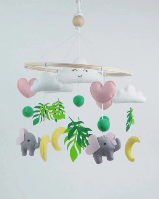 Babble Wrap Cot Mobile-Tiny Trunk-Stimulates Baby's Visual Senses-For Calm Baby Sleep