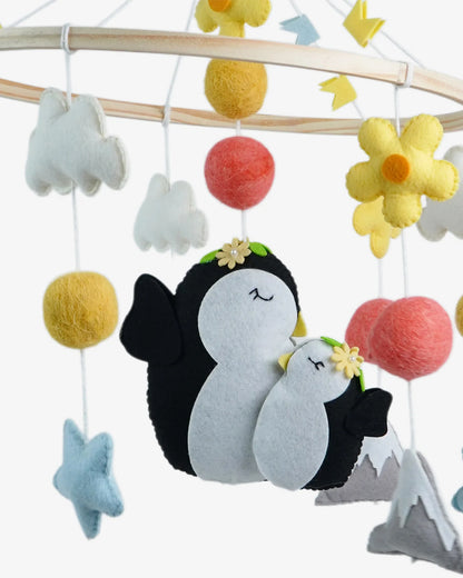 Babble Wrap Cot Mobile-Penguin Dreamland-Stimulates Baby's Visual Senses-For Calm Baby Sleep