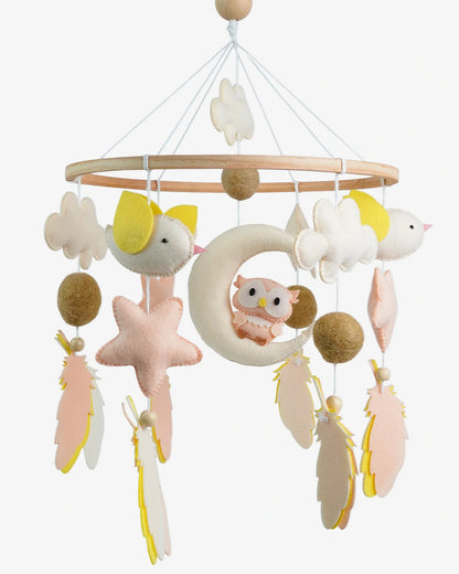 Babble Wrap Cot Mobile-Owl Moonlight-Stimulates Baby's Visual Senses-For Calm Baby Sleep