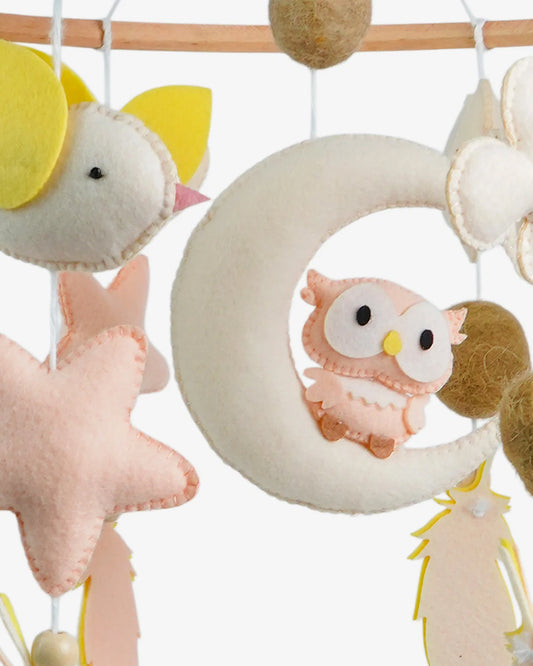 Babble Wrap Cot Mobile-Owl Moonlight-Stimulates Baby's Visual Senses-For Calm Baby Sleep