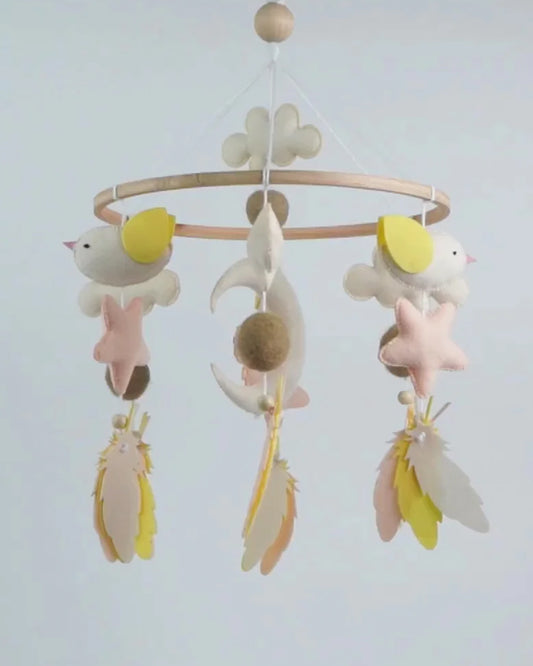 Babble Wrap Cot Mobile-Owl Moonlight-Stimulates Baby's Visual Senses-For Calm Baby Sleep