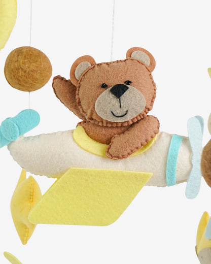 Babble Wrap Cot Mobile-Teddy’s Sky Adventure-Stimulates Baby's Visual Senses-For Calm Baby Sleep