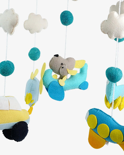 Babble Wrap Cot Mobile-Wings & Wheels Wonderland-Stimulates Baby's Visual Senses-For Calm Baby Sleep