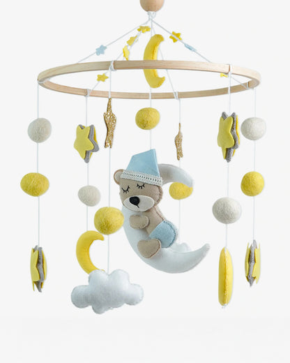 Babble Wrap Cot Mobile-Dreaming Teddy Bear-Stimulates Baby's Visual Senses-For Calm Baby Sleep
