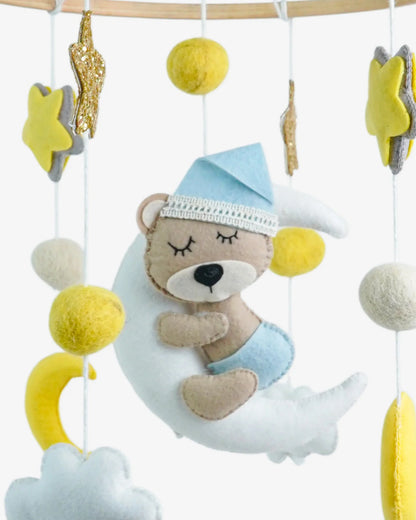 Babble Wrap Cot Mobile-Dreaming Teddy Bear-Stimulates Baby's Visual Senses-For Calm Baby Sleep