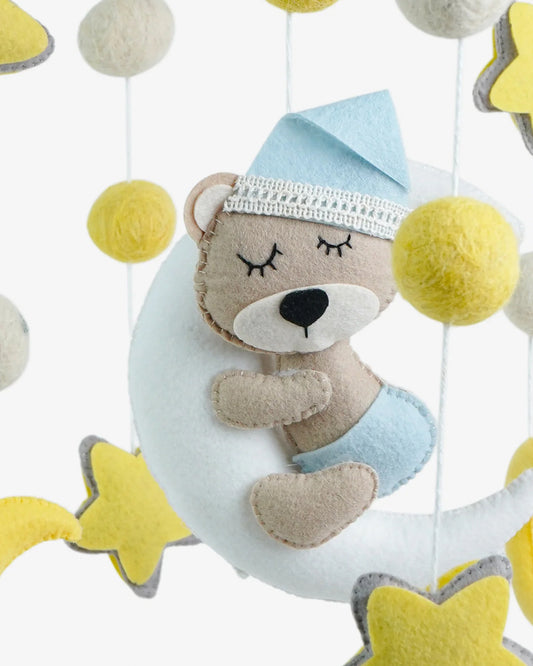 Babble Wrap Cot Mobile-Dreaming Teddy Bear-Stimulates Baby's Visual Senses-For Calm Baby Sleep