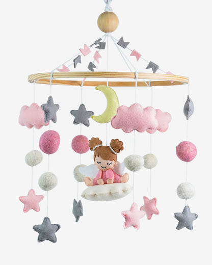 Babble Wrap Cot Mobile-Angel’s Cloud Haven-Stimulates Baby's Visual Senses-For Calm Baby Sleep