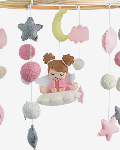 Babble Wrap Cot Mobile-Angel’s Cloud Haven-Stimulates Baby's Visual Senses-For Calm Baby Sleep