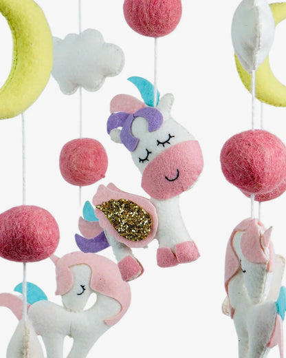 Babble Wrap Cot Mobile-Dreamy Unicorn-Stimulates Baby's Visual Senses-For Calm Baby Sleep