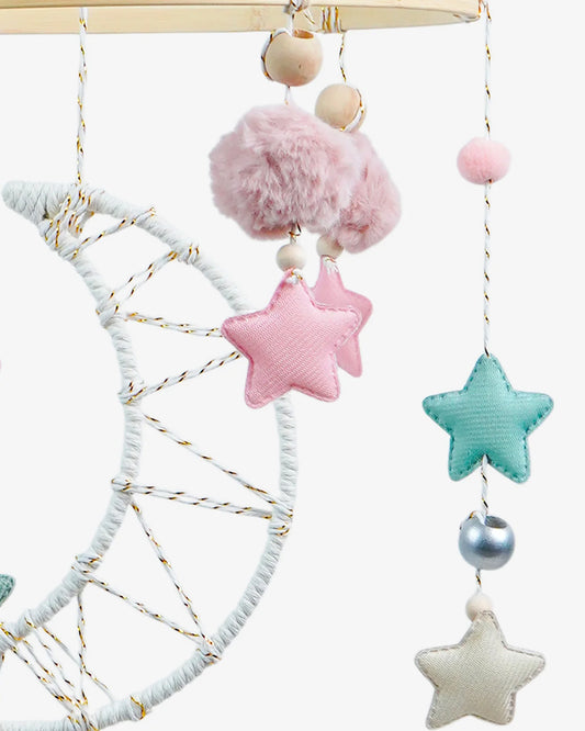 Babble Wrap Cot Mobile-Starry Moon-Stimulates Baby's Visual Senses-For Calm Baby Sleep