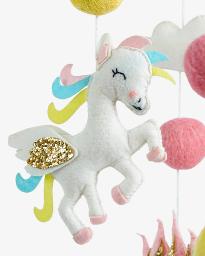 Babble Wrap Cot Mobile-Whimsical Unicorn-Stimulates Baby's Visual Senses-For Calm Baby Sleep