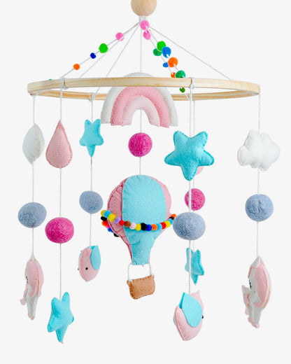 Babble Wrap Cot Mobile-Unicorn’s Rainbow Flight-Stimulates Baby's Visual Senses-For Calm Baby Sleep