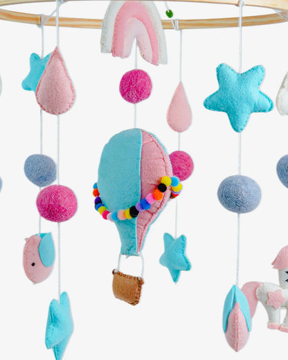 Babble Wrap Cot Mobile-Unicorn’s Rainbow Flight-Stimulates Baby's Visual Senses-For Calm Baby Sleep