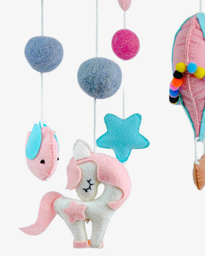 Babble Wrap Cot Mobile-Unicorn’s Rainbow Flight-Stimulates Baby's Visual Senses-For Calm Baby Sleep