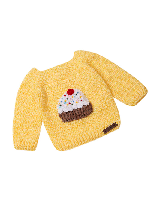 The Original Knit Brown Winter Wear Sweater Set with Caps & Booties-Crochet-Acrylic-For Infants