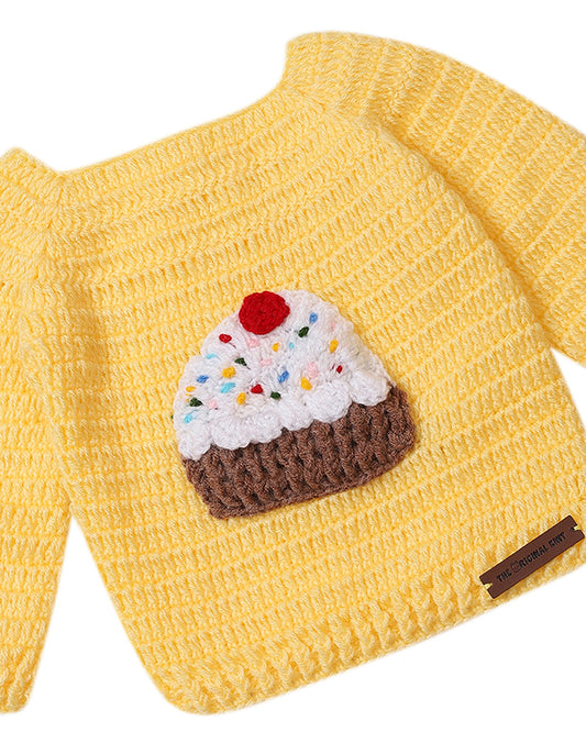 The Original Knit Brown Winter Wear Sweater Set with Caps & Booties-Crochet-Acrylic-For Infants