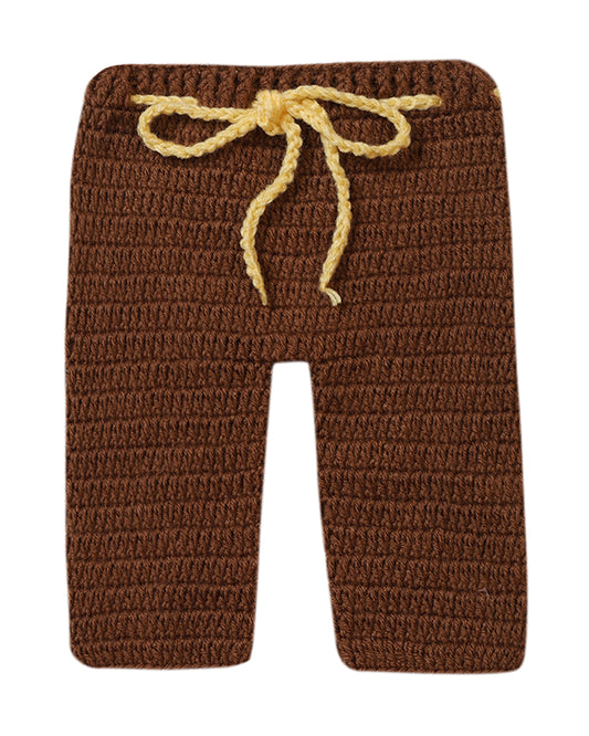 The Original Knit Brown Winter Wear Sweater Set with Caps & Booties-Crochet-Acrylic-For Infants