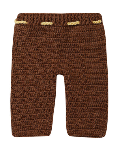 The Original Knit Brown Winter Wear Sweater Set with Caps & Booties-Crochet-Acrylic-For Infants