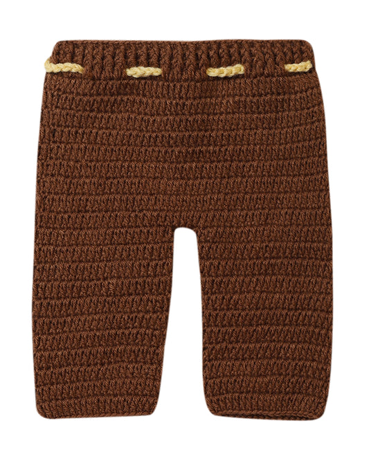 The Original Knit Brown Winter Wear Sweater Set with Caps & Booties-Crochet-Acrylic-For Infants