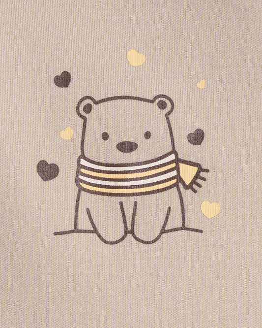 Twingle 100% Organic Cotton Baby Bodysuit-Short Sleeves-Nickel Free Snaps-Beige-Solid-For Infants