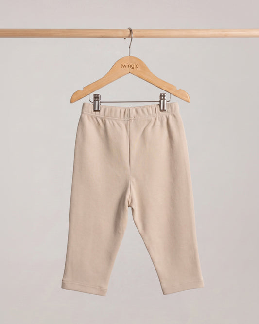 Twingle 100% Organic Cotton Leggings-Soft Elasticated Waistband-No Itchy Tags-Solid-Beige-For Infants