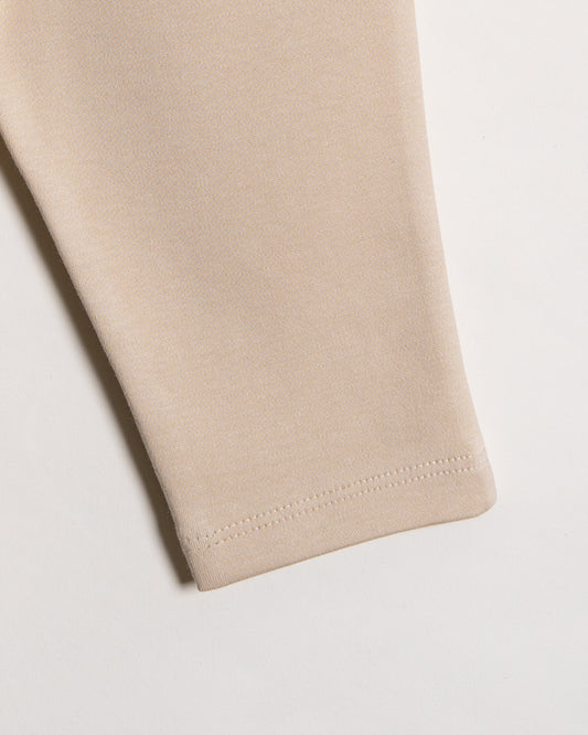 Twingle 100% Organic Cotton Baby Leggings-Pajama-Gentle Waistband-Tag Free Comfort-Beige-Solid-For Infants