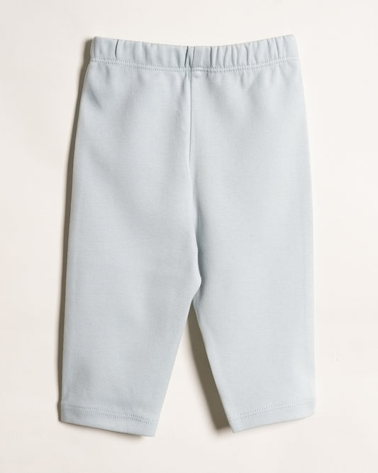 Twingle 100% Organic Cotton Baby Leggings-Pajama-Gentle Waistband-Tag Free Comfort-Light Blue-Solid-For Infants