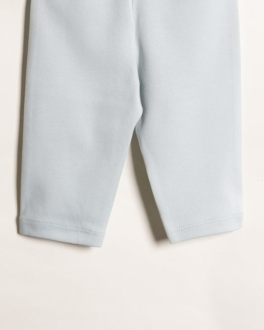 Twingle 100% Organic Cotton Baby Leggings-Pajama-Gentle Waistband-Tag Free Comfort-Light Blue-Solid-For Infants