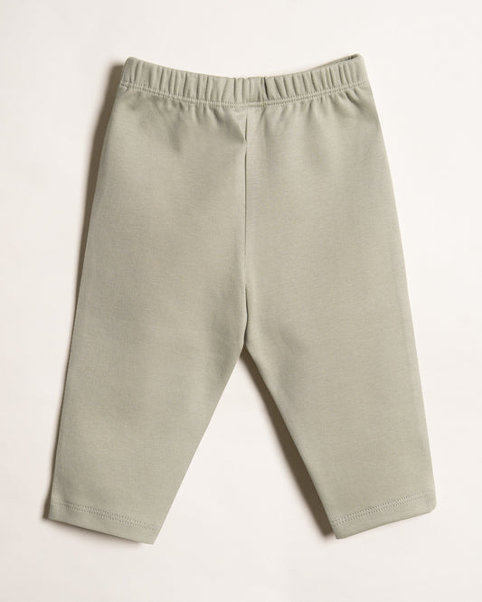 Twingle 100% Organic Cotton Baby Leggings-Pajama-Gentle Waistband-Tag Free Comfort-Sage Green-Solid-For Infants