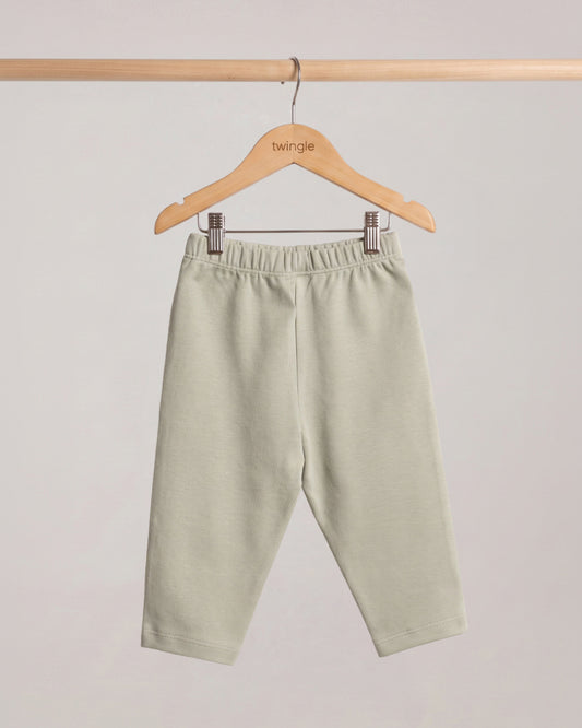 Twingle 100% Organic Cotton Leggings-Soft Elasticated Waistband-No Itchy Tags-Solid-Sage Green-For Infants