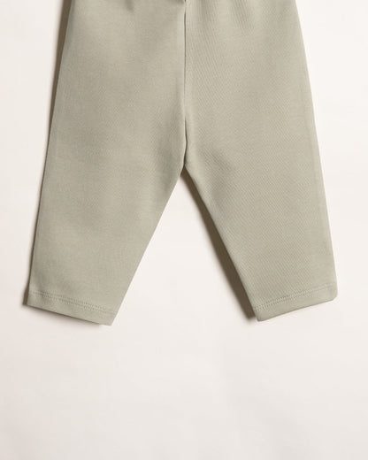 Twingle 100% Organic Cotton Baby Bodysuit & Leggings Set-Long Sleeves-Nickel Free Snaps-White-Elephant Print-For Infants