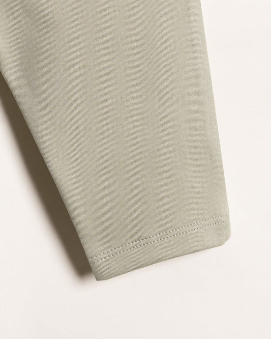 Twingle 100% Organic Cotton Baby Leggings-Pajamas Set-Gentle Waistband-Tag Free Comfort-Light Blue & Sage Green-Solid-Pack of 2-For Infants