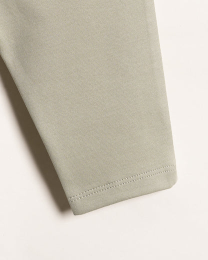 Twingle 100% Organic Cotton Baby Bodysuit & Leggings Set-Long Sleeves-Nickel Free Snaps-White-Elephant Print-For Infants