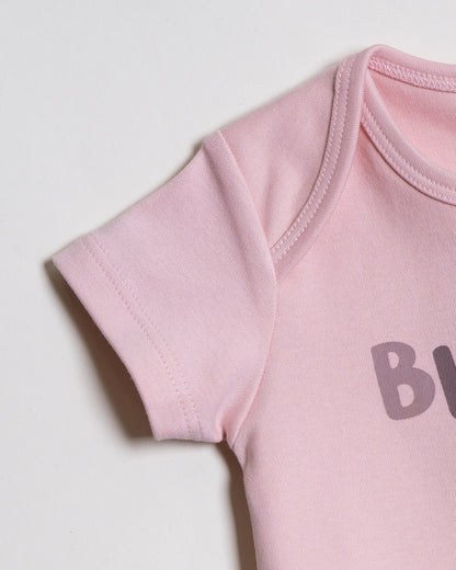 Twingle 100% Organic Cotton Baby Bodysuit-Short Sleeves-Nickel Free Snaps-Pastel Pink-Solid-For Infants