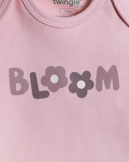 Twingle 100% Organic Cotton Baby Bodysuit-Short Sleeves-Nickel Free Snaps-Pastel Pink-Solid-For Infants