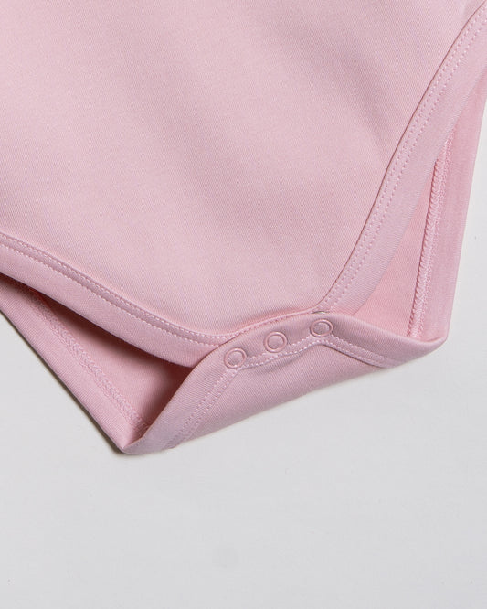 Twingle 100% Organic Cotton Baby Bodysuit-Short Sleeves-Nickel Free Snaps-Pastel Pink-Solid-For Infants