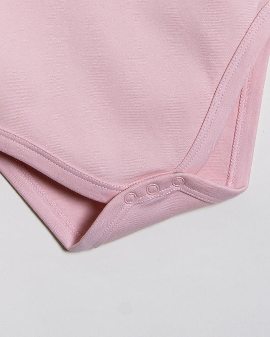 Twingle 100% Organic Cotton Bodysuit-Envelope Neck for Easy Dressing-Nickel Free Snaps-Floral Print-Pastel Pink-Pack of 2-For Infants