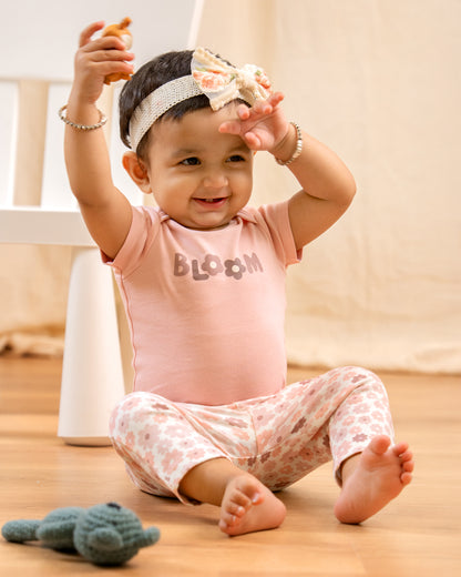 Twingle 100% Organic Cotton Baby Bodysuit-Short Sleeves-Nickel Free Snaps-Pastel Pink-Solid-For Infants